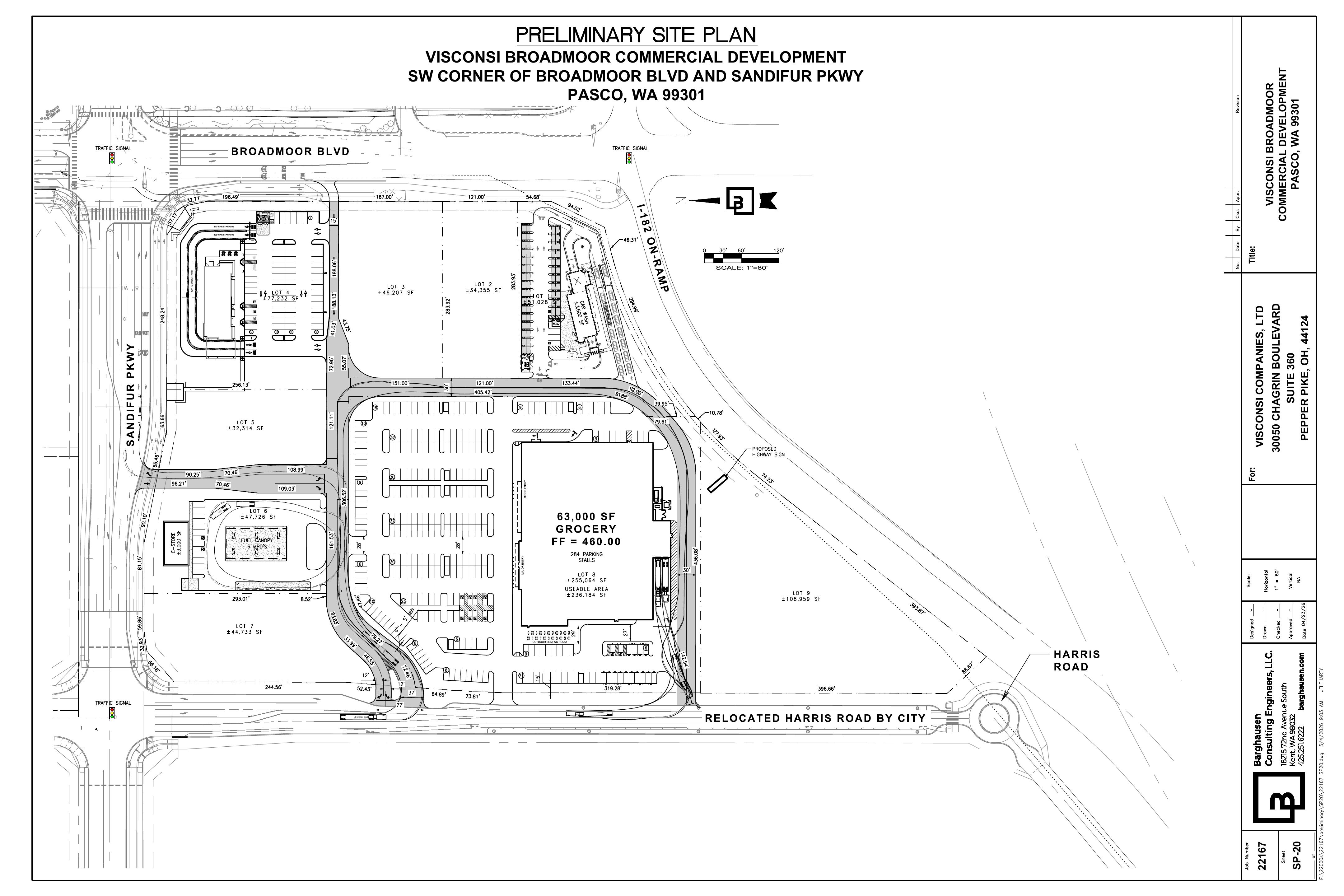 Riverbend Marketplace preliminary site plan — Pasco, WA